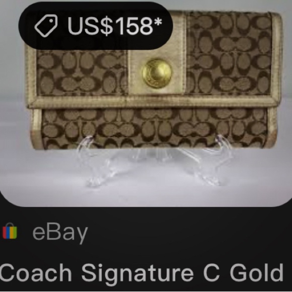 Vintage Coach Brown and Gold Wallet clutch - Picture 4 of 17